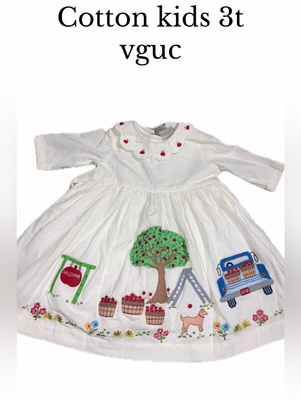 Cotton kids 3t apple picking dress